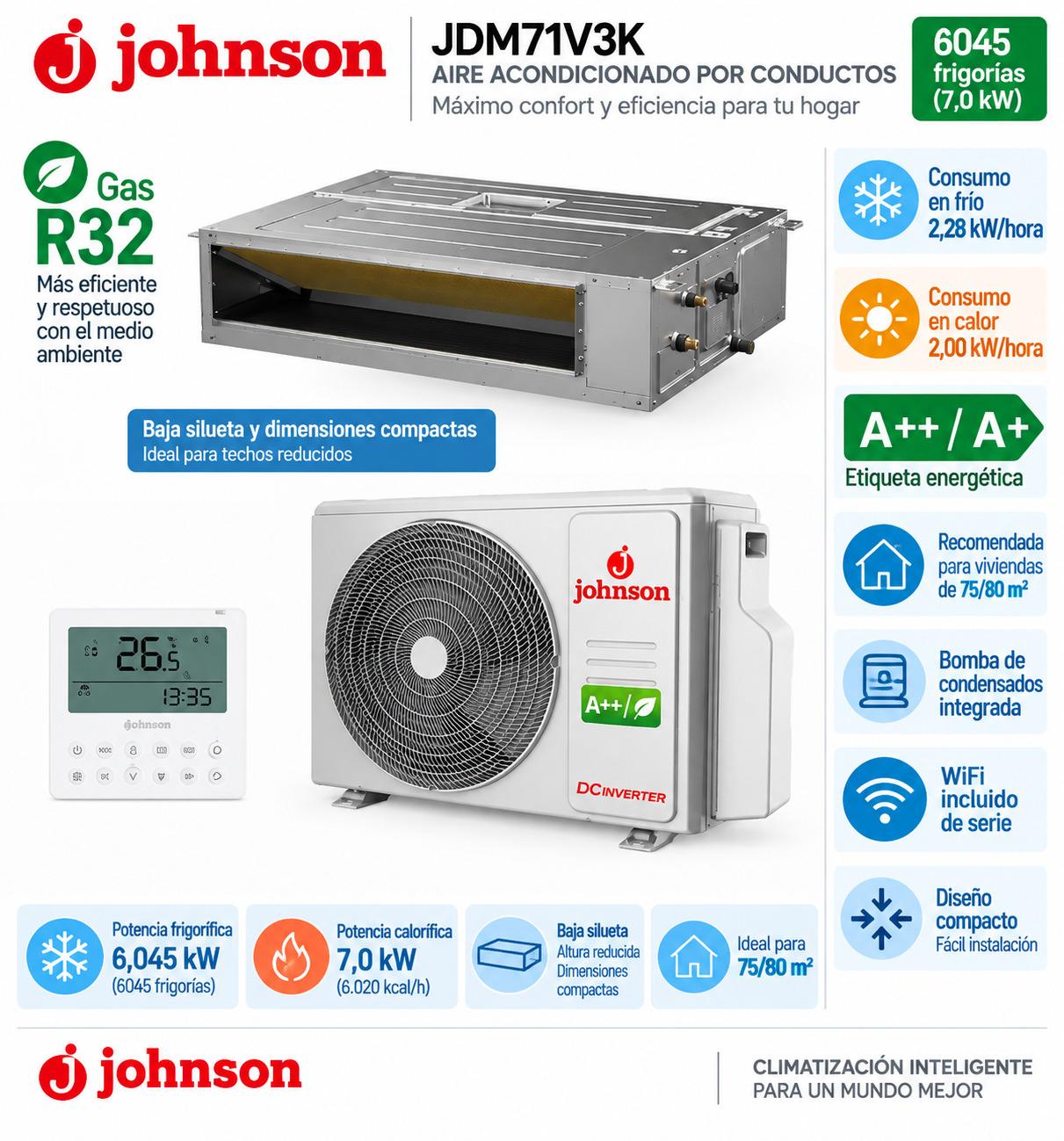 Johnson JDM71V3K WIFI Aire Acondicionado Conductos