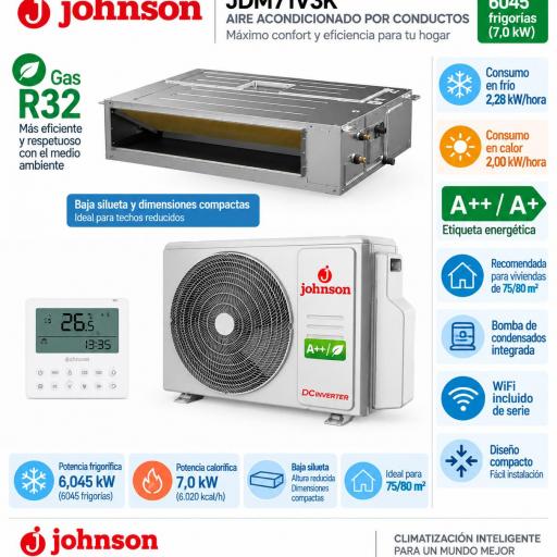 Johnson JDM71V3K WIFI Aire Acondicionado Conductos