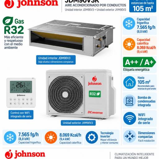  Johnson JDM90V3K WIFI Aire Acondicionado Conductos