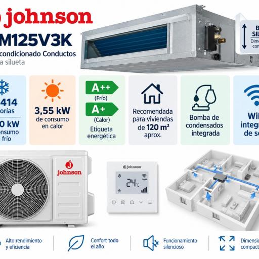 Johnson JDM125V3K WIFI Aire Acondicionado Conductos