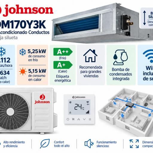Johnson JDM170Y3K WIFI Aire Acondicionado Conductos - Trifásico