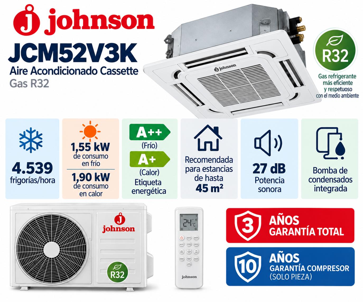 Johnson JCM52V3K Aire Acondicionado Cassette