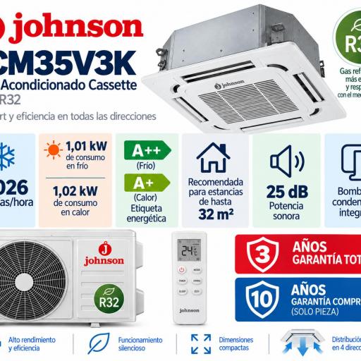 Johnson JCM35V3K Aire Acondicionado Cassette