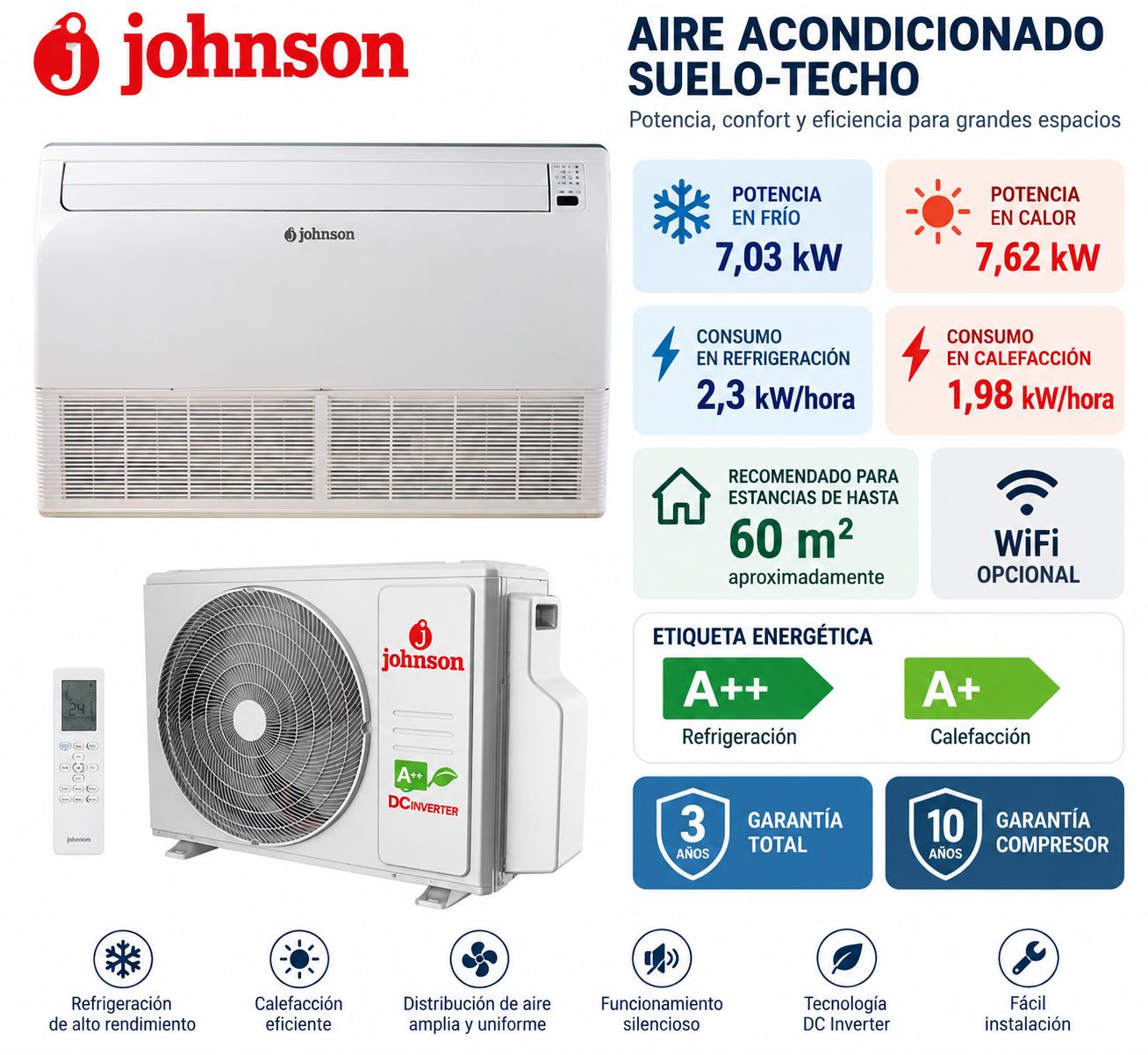 Johnson JFM71V3K Aire acondicionado Suelo-Techo