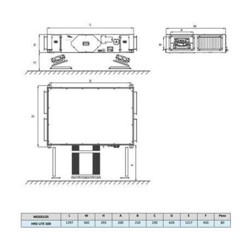 Recuperador de calor Daitsu HRD LITE EC 500 [1]