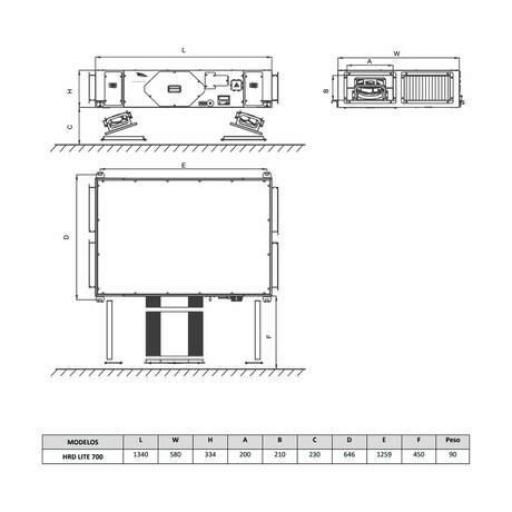 Recuperador de calor Daitsu HRD LITE EC 700 [1]
