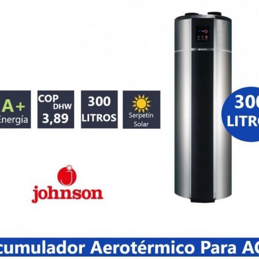Aerotermo JOHNSON modelo MANANTIAL 300 SZ Serpentín solar WIFI
