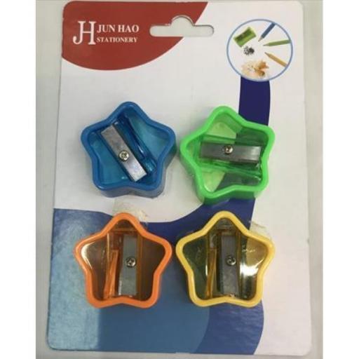 SACAPUNTAS ESTRELLA - PACK 4 UNIDADES