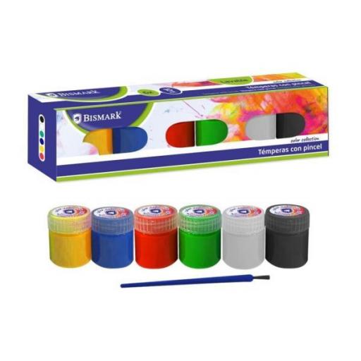 TEMPERA 15ML C/PINCEL 6U. COLORES BASICOS