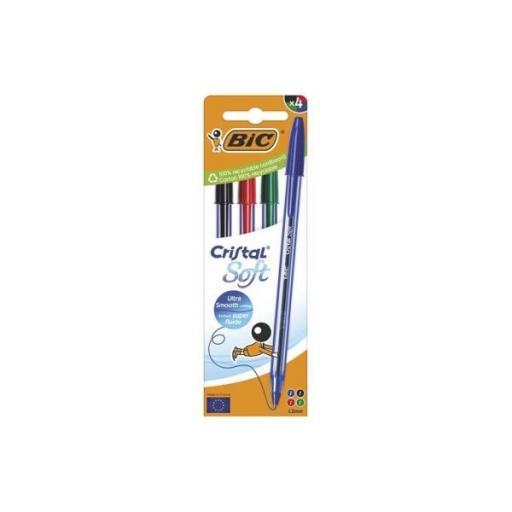BOLIGRAFO BIC - PACK 4 UNIDADES-  COLORES SURTIDOS