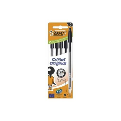 BOLIGRAFO BIC - PACK 5 UNIDADES - NEGRO