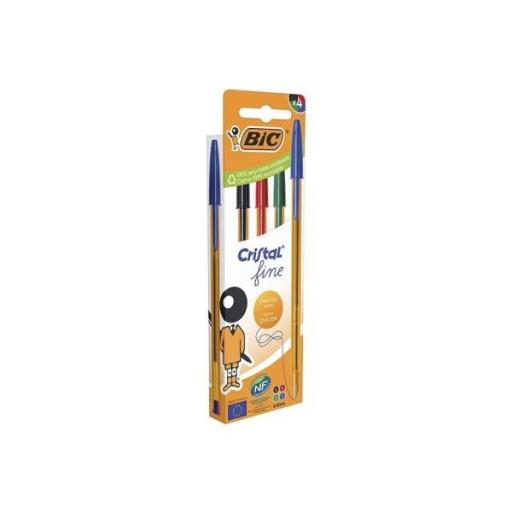 BOLIGRAFO BIC - PACK 4 UNIDADES-  COLORES SURTIDOS