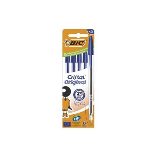 BOLIGRAFO BIC - PACK 5 UNIDADES - AZUL