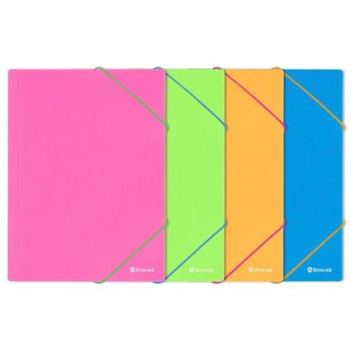 CARPETA GOMAS Y SOLAPAS PP A4 COLORES NEON