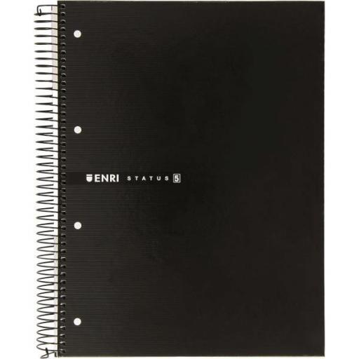 CUADERNO A4 CUADROS 5X5 160H 70GR TAPA EXTRADURA NEGRO