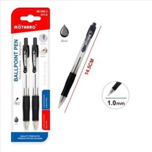 BOLIGRAFO NEGRO 2U  1.0MM