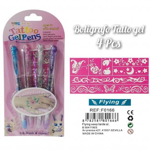 Set 4 Bolígrafos Tatto Gel 