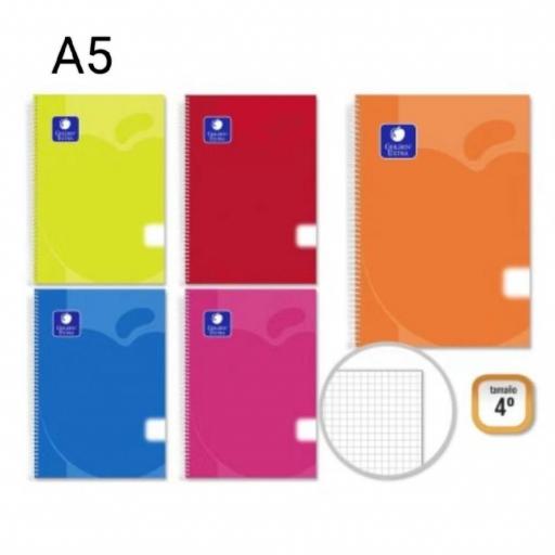 Paquete 5 cuadernos Cuadros Tamaño A5- 80 hojas - 90 gramos
