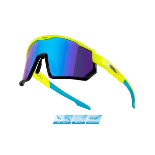 Gafas Force Drift Flúor-Negro lente azul
