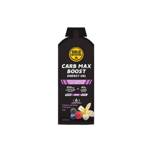 Gel Gold Nutrition Carbmax Boost Vainilla y Frutos Silvestre 60g ( caja 16 unidades )