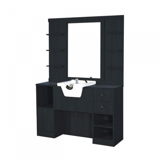 Tocador Espejo con Lavacabezas Blanco Oke [1]