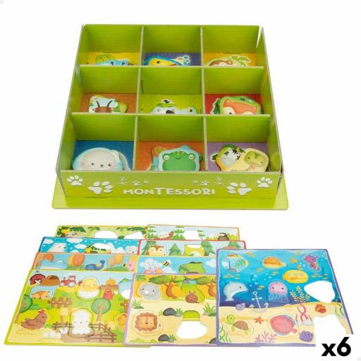 Juego Educativo Lisciani Giochi 26 x 6 x 26 cm Animales Método Montessori 67 Piezas (6 Unidades)