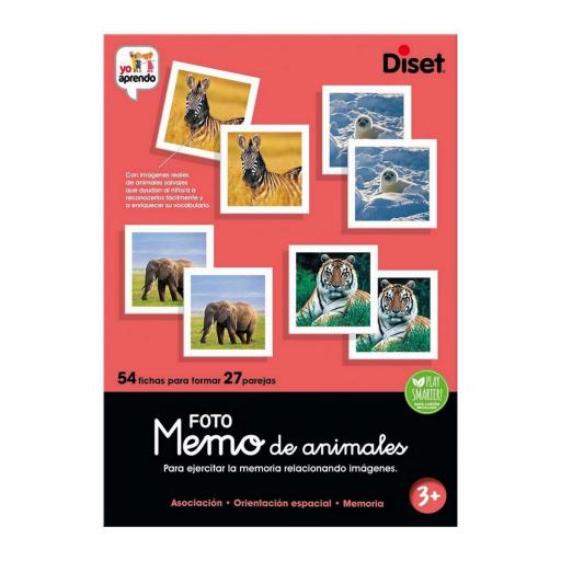 Juego Educativo Diset Memo Photo Animales 54 Piezas [2]