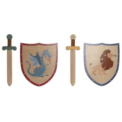 Espada de Juguete Home ESPRIT 28 x 0,5 x 33,5 cm (2 Unidades)