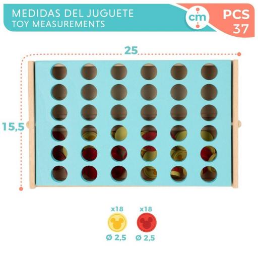 4 en Raya Disney 25 x 16 x 15,5 cm (6 Unidades) (37 Piezas) [2]