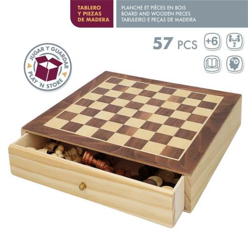 Tablero de Ajedrez y Damas CB Games Madera Cajón (4 Unidades) [3]