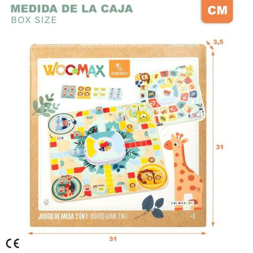 Tablero de Parchís y Oca Woomax Zookabee 30 x 3 x 30 cm Infantil Animales (6 Unidades) [1]