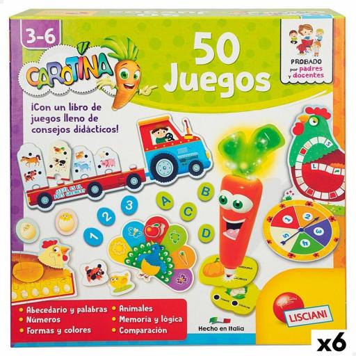 Juego Educativo Lisciani Giochi Carotina Baby 50 Juegos 4,5 x 14,5 x 3,5 cm Electrónico (6 Unidades)