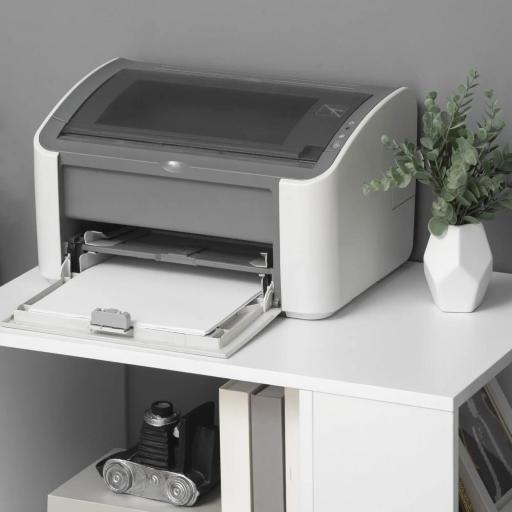 Armario para Impresora Mueble Auxiliar de Oficina Dormitorio Cocina Salón 60x40x75,8 cm Blanco [5]