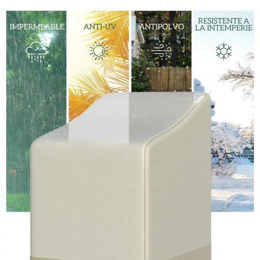 Funda para Sillas Apilables 90x70x115 cm Impermeable de Tela Oxford 600D Anti-UV Beige y Café [3]