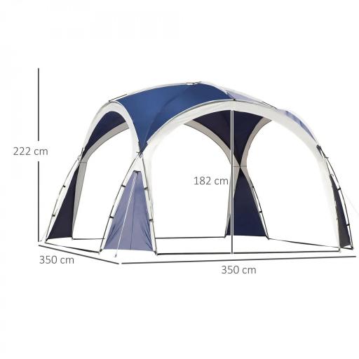 Toldo Camping Plegable 3,5x3,5 m con Gancho Bolsa de Transporte Impermeable y Protección UV para Terraza Playa Azul [1]