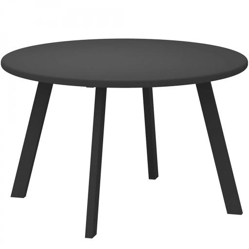 Mesa de Centro Redonda de Metal con Patas Antideslizantes y Borde Seguro para Patio Balcón Salón Ø70x42 cm Negro [8]