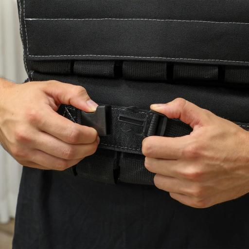 Chaleco de Lastre Ajustable 15 kg con 15 Paquetes de Peso Banda Reflectante para Entrenamiento Fuerza Jogging Negro [6]