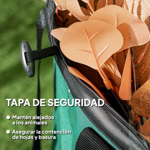 Set de 4 Bolsas de Basura de Jardín 86L con Asas Fijación de Botones y Diseño Pop-Up Plegables y Reutilizables [6]