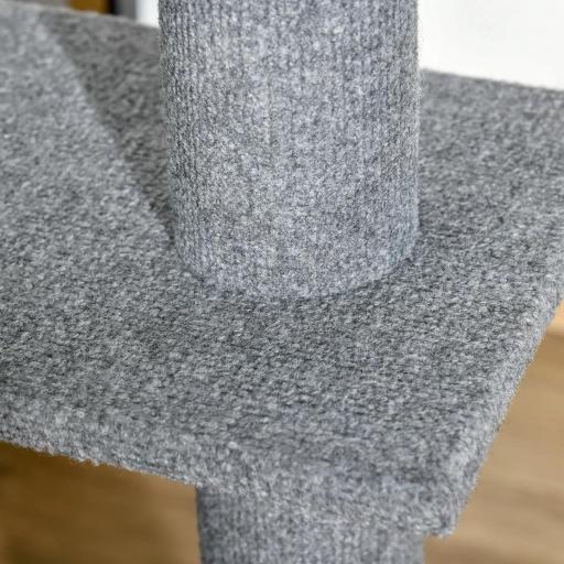 Árbol Rascador para Gatos de Suelo a Techo Torre para Gatos con Altura Ajustable 43x27x228-260 cm Gris [7]