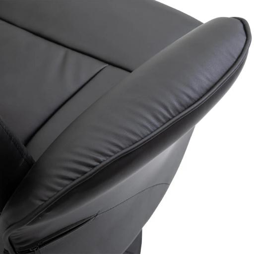 Sillón de Relax con Reposapiés Respaldo Reclinable hasta 145° para Salón Dormitorio Oficina 76x81x101 cm Negro [4]