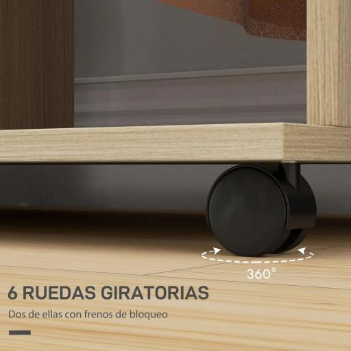 Armario para Ropa con Barra Estantes Abiertos Organizador para Colgar Ropa de Dormitorio 120x40x128 cm Natural [4]