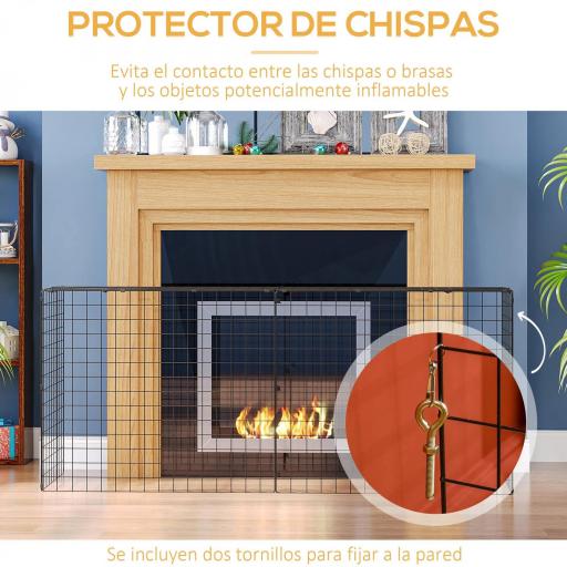 Salvachispas para Chimenea con Longitud Ajustable 81,5-160x44x68 cm Protector de Chimenea con Alambre de Metal Negro [3]