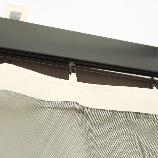  4 Paneles Laterales 3,5x2 m para Carpa de Jardín Tela Mosquitera para Cenador Gazebo con Cremalleras y Anillas Negro [6]