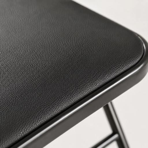 Juego de 4 Sillas Plegables Acolchadas con Respaldo y Estructura de Acero para Salón Comedor Cocina 45x46x78 cm Negro [15]