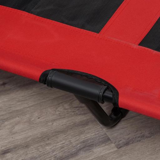 Cama Elevada para Perros Gatos Portátil Cama para Mascotas con Zona de Malla Transpirable y Tela Oxford para Interior Exterior 122x92x23 cm Rojo [7]