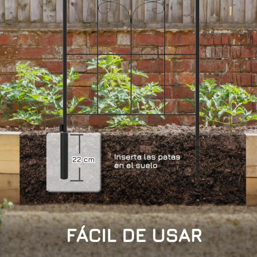 Juego de 2 Enrejados de Jardín Soportes para Enredaderas de Acero para Flores Plantas en Patio 50x180 cm Negro [3]