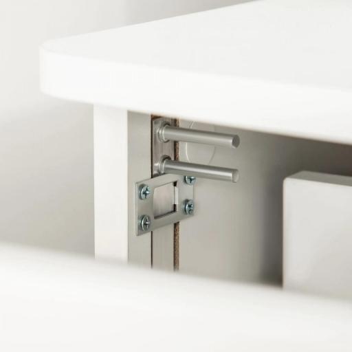 Cajonera de Oficina Mueble Auxiliar con 2 Cajones Cierre con Llave para Estudio Despacho 43x45x72 cm Blanco [7]