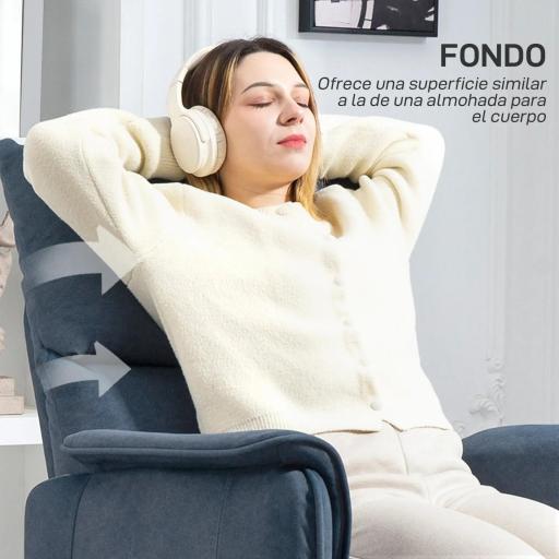 Sillón Reclinable con Motor sin Escobillas Reposapiés Tapizado Resistente y Bolsillos Laterales 80x83x104 cm Azul Oscuro [6]