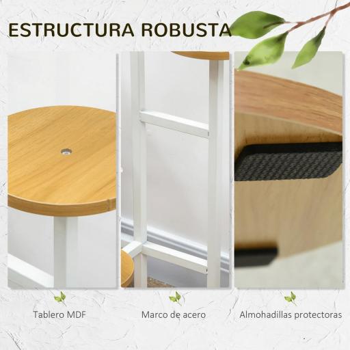 Soporte para Plantas de 4 Niveles Estantería para Macetas para Interior y Exterior 40x40x95,5 cm Natural [4]