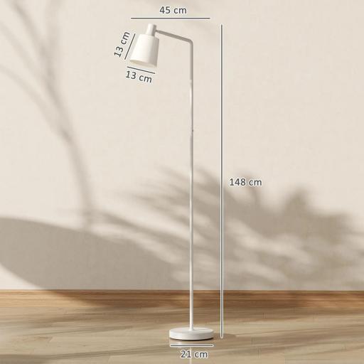 Lámpara de Pie LED Regulable con 3 Temperaturas de Color 3000K-6500K Pantalla Giratoria Bombilla E27 Blanco [1]